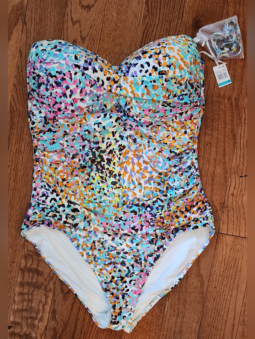 Anne Cole Multicolor Patterned One-Piece Swimsuit - NWT, Size 16